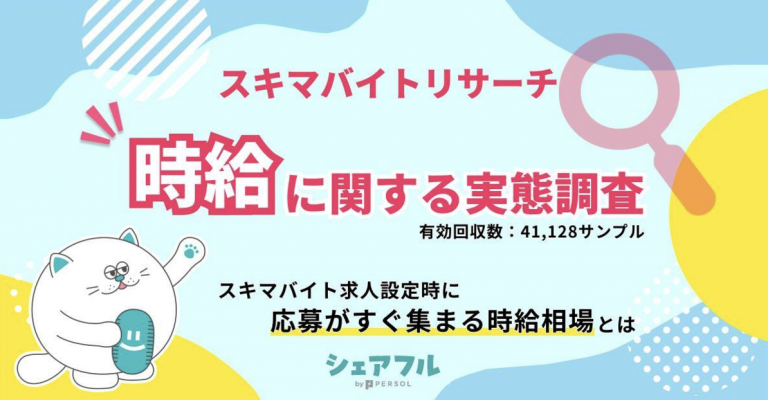 『シェアフル』スキマバイトリサーチ 、「時給」に関する実態調査を実施